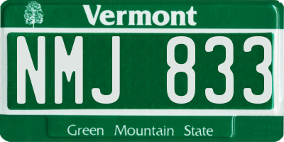 VT license plate NMJ833