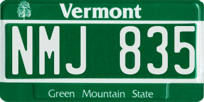 VT license plate NMJ835