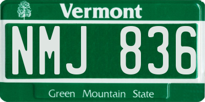 VT license plate NMJ836