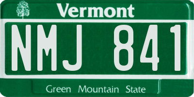VT license plate NMJ841