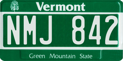 VT license plate NMJ842