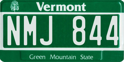 VT license plate NMJ844