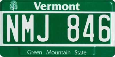 VT license plate NMJ846