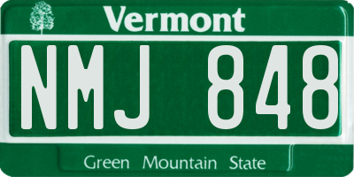 VT license plate NMJ848