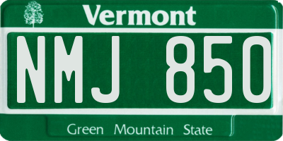 VT license plate NMJ850
