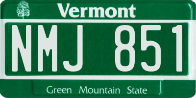 VT license plate NMJ851
