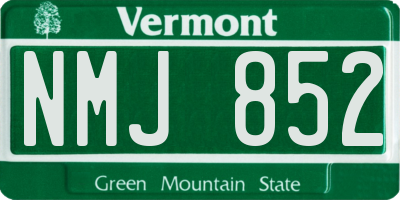 VT license plate NMJ852