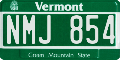 VT license plate NMJ854