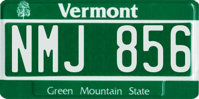 VT license plate NMJ856