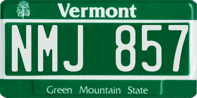 VT license plate NMJ857