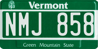 VT license plate NMJ858