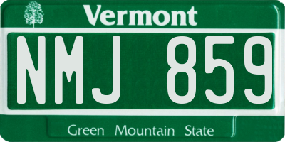 VT license plate NMJ859