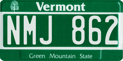 VT license plate NMJ862