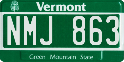 VT license plate NMJ863