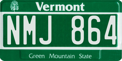 VT license plate NMJ864