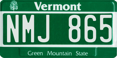 VT license plate NMJ865