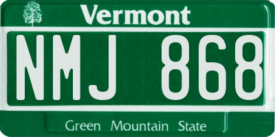 VT license plate NMJ868