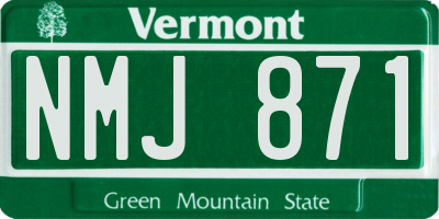 VT license plate NMJ871