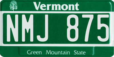 VT license plate NMJ875
