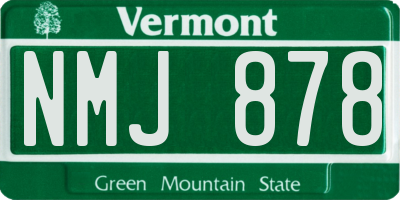 VT license plate NMJ878