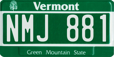 VT license plate NMJ881