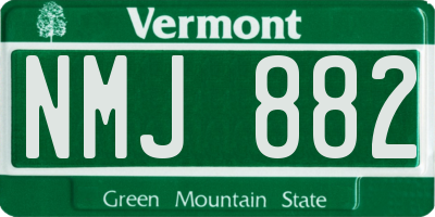 VT license plate NMJ882