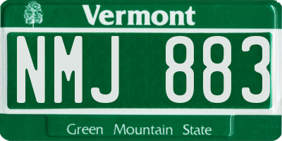 VT license plate NMJ883