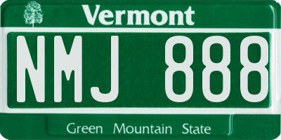 VT license plate NMJ888
