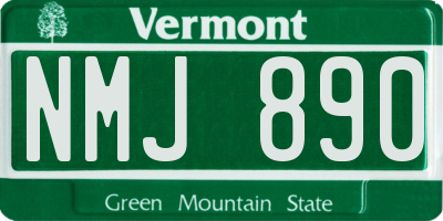 VT license plate NMJ890