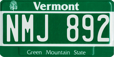 VT license plate NMJ892