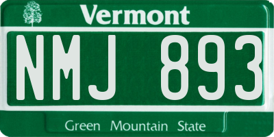 VT license plate NMJ893