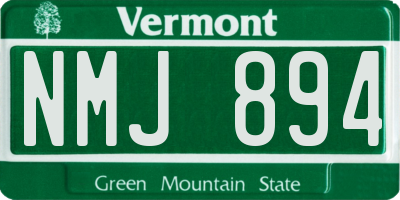 VT license plate NMJ894