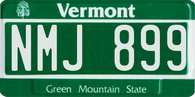 VT license plate NMJ899