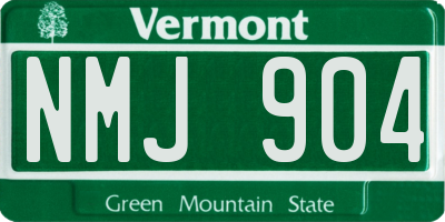 VT license plate NMJ904