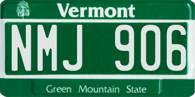 VT license plate NMJ906