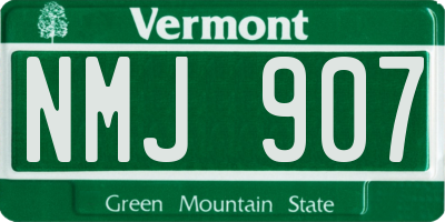 VT license plate NMJ907