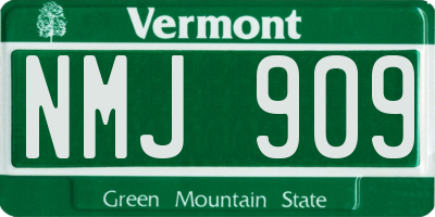 VT license plate NMJ909