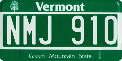 VT license plate NMJ910