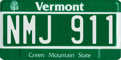 VT license plate NMJ911