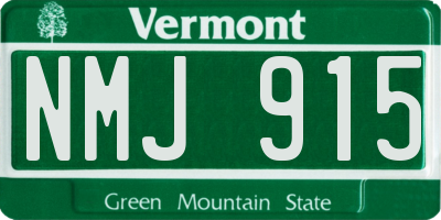 VT license plate NMJ915