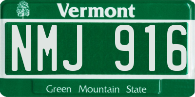 VT license plate NMJ916