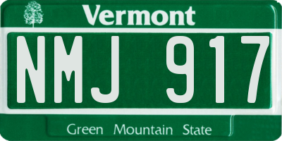 VT license plate NMJ917