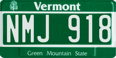 VT license plate NMJ918