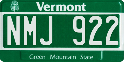 VT license plate NMJ922