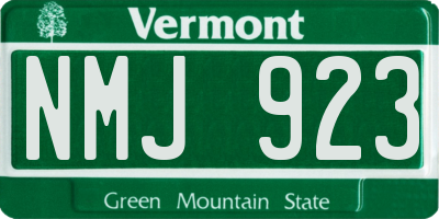VT license plate NMJ923
