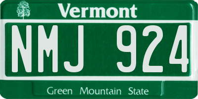 VT license plate NMJ924