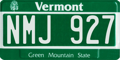 VT license plate NMJ927
