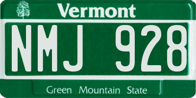 VT license plate NMJ928