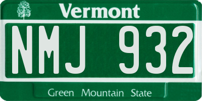 VT license plate NMJ932
