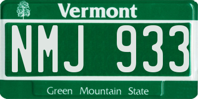VT license plate NMJ933